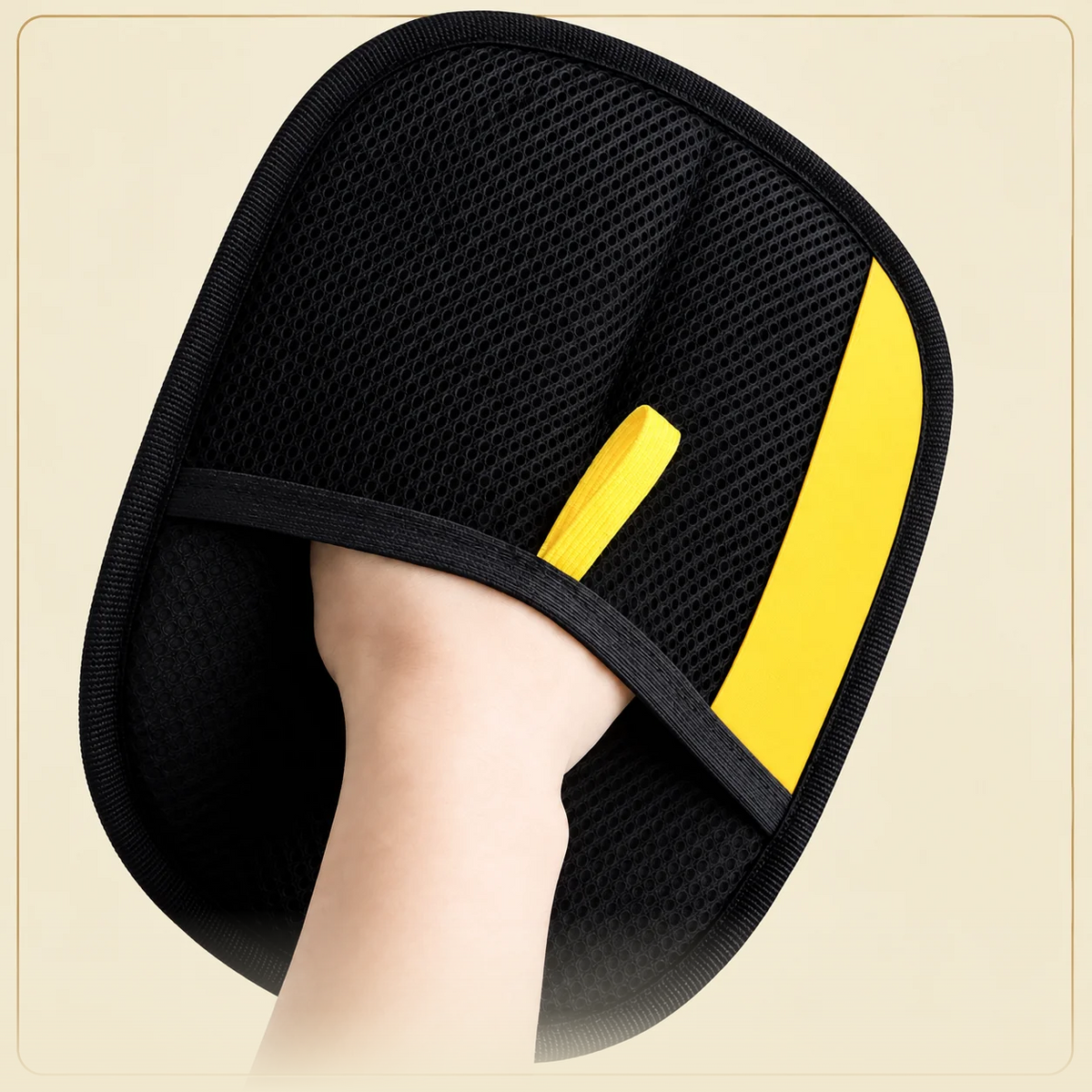 Shobaka pet hair removal gloves – Black & Yellow · 1 glove