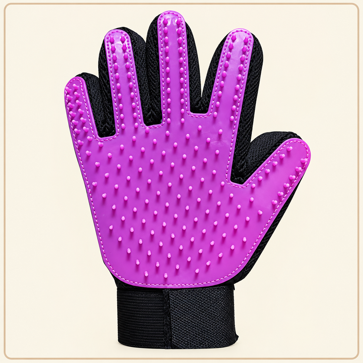 Shobaka silicone grooming glove – Purple, right hand