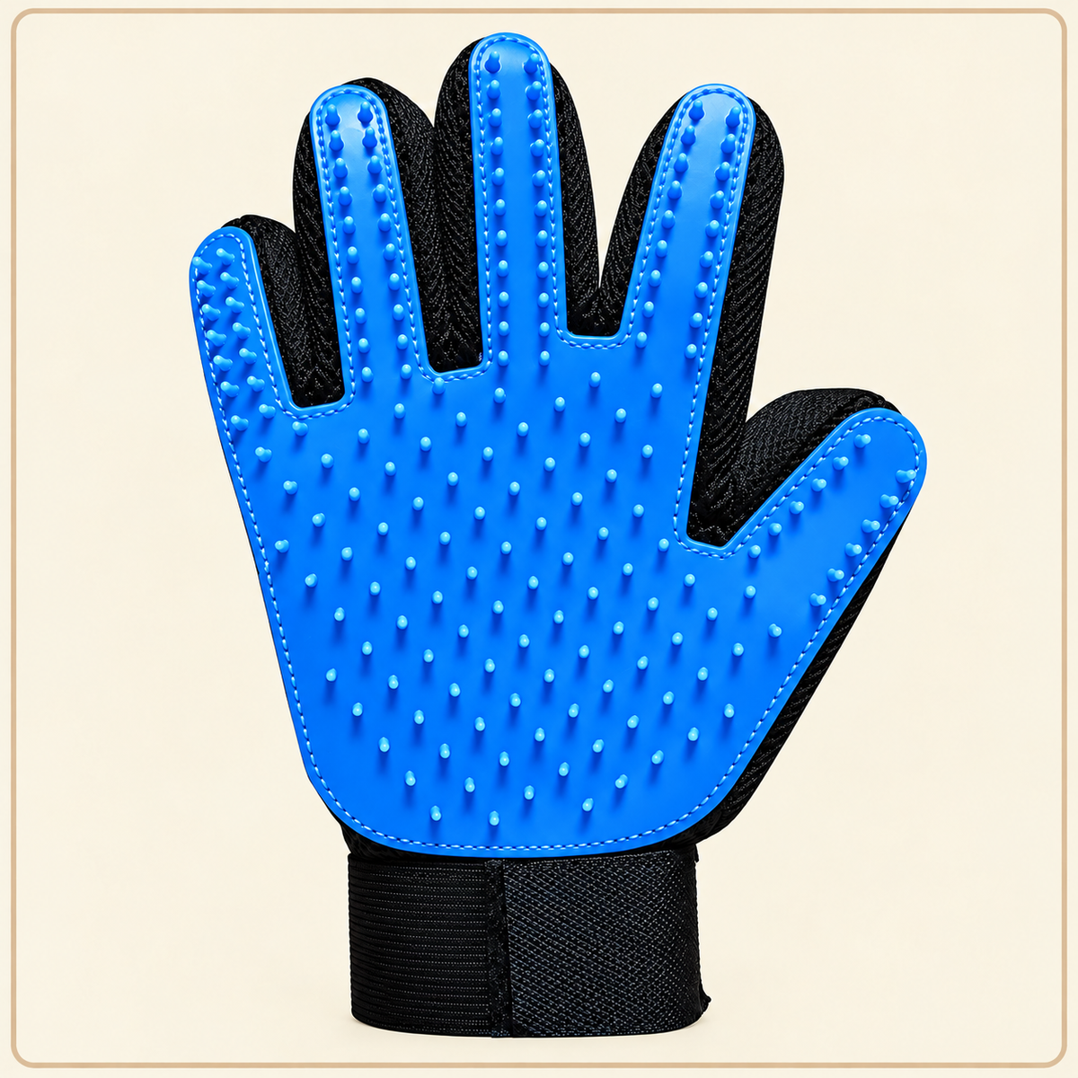 Shobaka silicone grooming glove – Blue, right hand