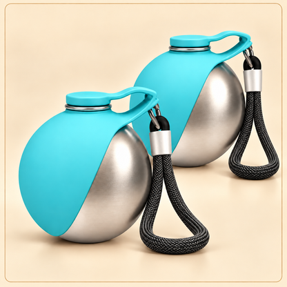 Shobaka 2-in-1 dog water bottles – blue duo