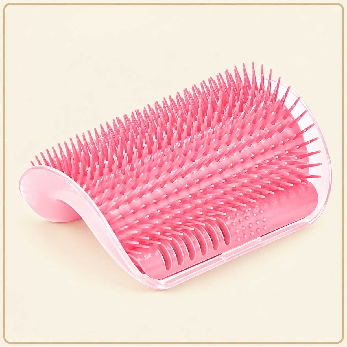Shobaka self-grooming corner brush for cats – Pink