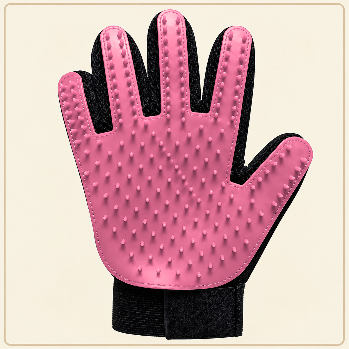 Shobaka silicone grooming glove – Pink, right hand